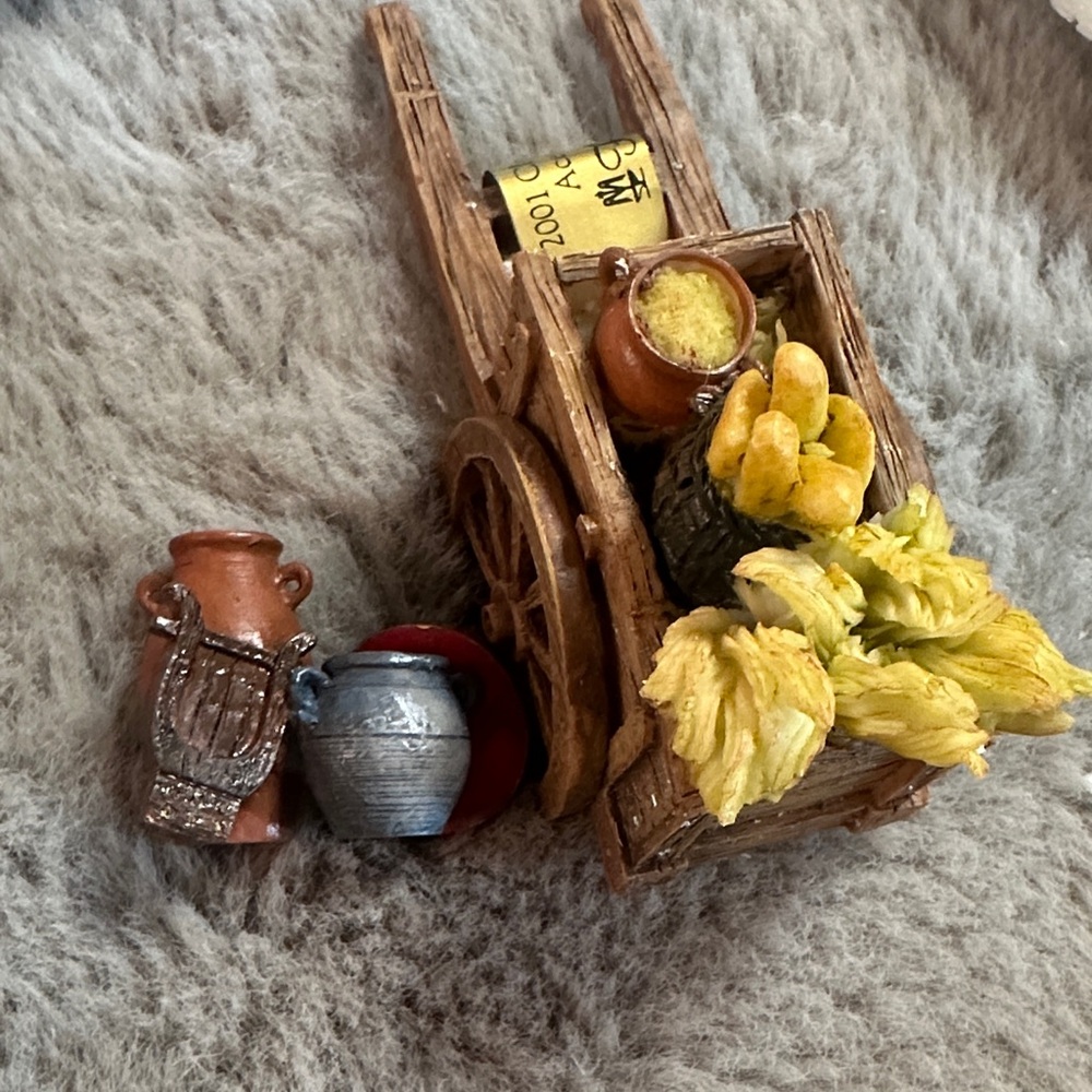RARE! 2001- vintage Fontanini -Harvest Cart Set